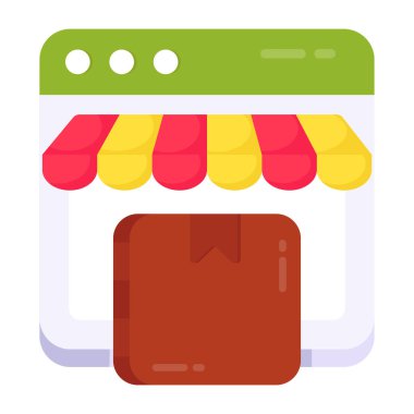 Çevrimiçi paketin bir simge tasarımı