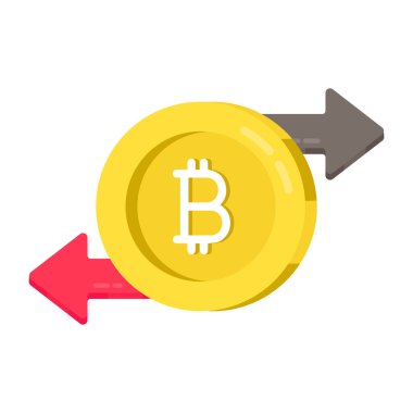 Bitcoin aktarımının yaratıcı tasarım simgesi 