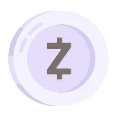 Zec para biriminin eşsiz tasarım simgesi 