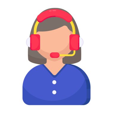 A colored design icon of customer service representative 