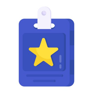 Kimlik kartının düz tasarım simgesi