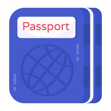 Pasaportun düz tasarım simgesi, düzenlenebilir vektör