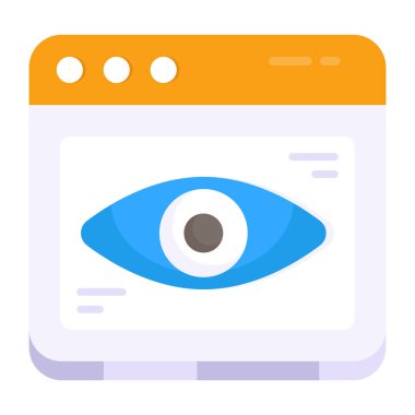 Eye on web page, icon of web monitoring