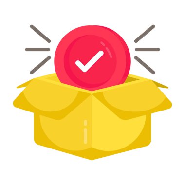 Doğrulanmış paketin moda tasarım simgesi 