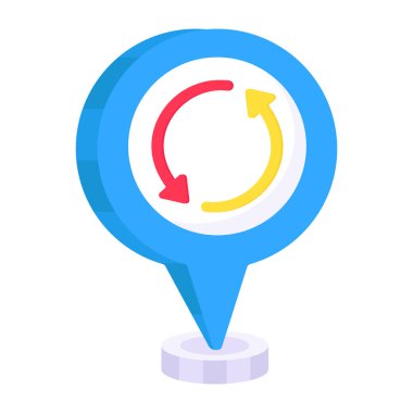 Unique design icon of location update 