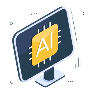 Perfect design icon of ai processor