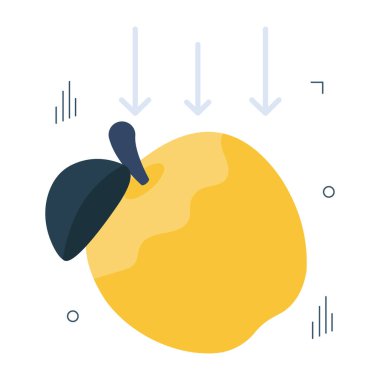 Colored design icon of falling apple 