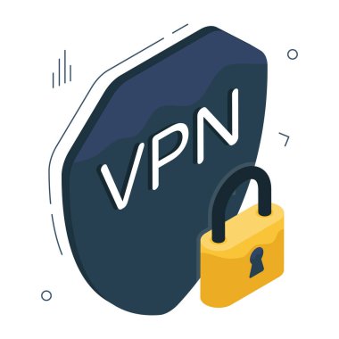 Güvenli Vpn için düzenlenebilir tasarım simgesi