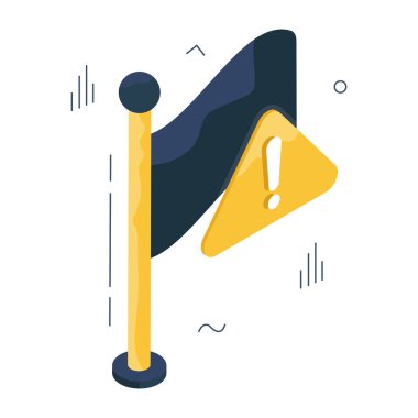 Uyarı bayrağının modern tasarım simgesi
