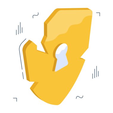 Çatlak kalkanın bir simge tasarımı 