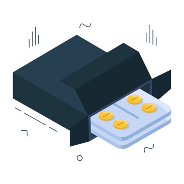 An editable design icon of pills strip 