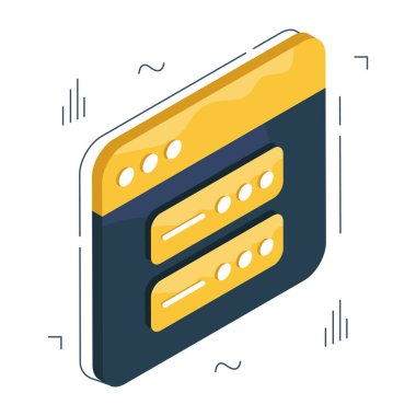 Çevrimiçi sunucunun izometrik simge tasarımı 