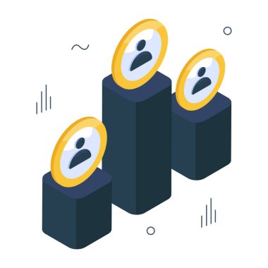 İzometrik dizaynda çalışan sıralama simgesi beyaz arkaplanda izole edildi