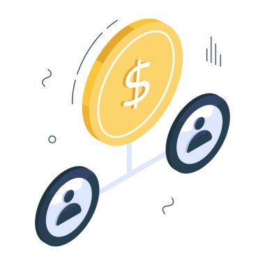 Yatırımcıların simgesini gösteren avatarlı dolar paraları 