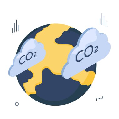 CO2 emisyonunun modern tasarım simgesi