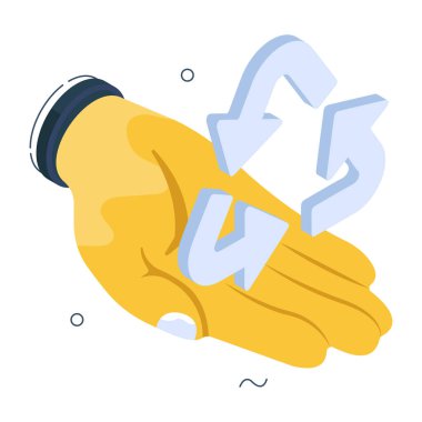 Geri dönüşümün kavramsal izometrik tasarım simgesi