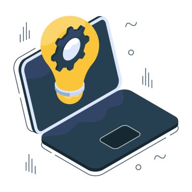 Fikir üretiminin izometrik tasarım simgesi