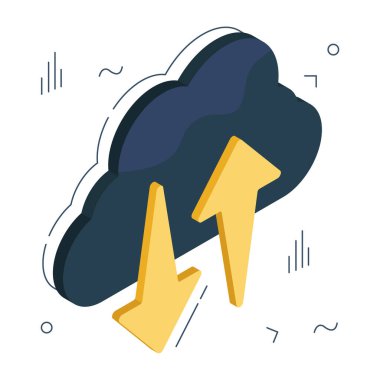 Editable design icon of cloud data transfer