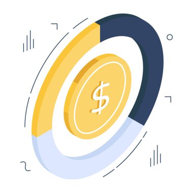 Finansal grafiğin düzenlenebilir tasarım simgesi 