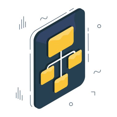 Hiyerarşinin kavramsal izometrik tasarım simgesi