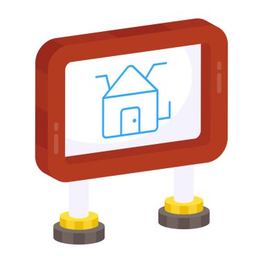 Ev inşaat tahtasının bir simge tasarımı 