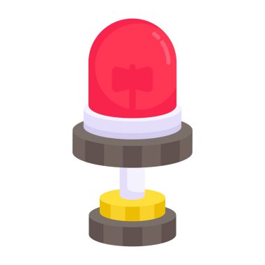 Dönen kırmızı ışık simgesi, sirenin vektör tasarımı