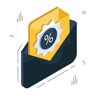 İndirim postası için mükemmel tasarım simgesi