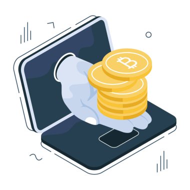 Çevrimiçi bitcoin 'in düzenlenebilir tasarım simgesi 