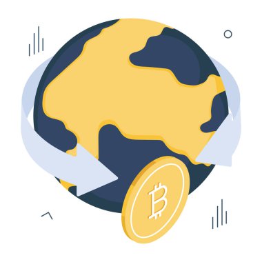 Global bitcoin 'in en iyi indirme simgesi 