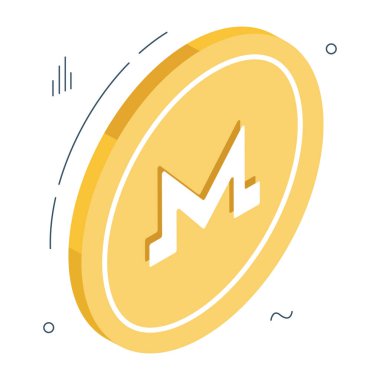 Monero madeni parasının bir simge tasarımı 