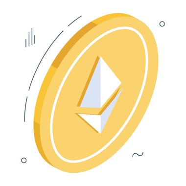 Ethereum sikkenin bir simge tasarımı 