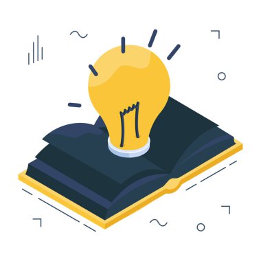 Açık kitaplı ampul, yaratıcı eğitimin simgesi