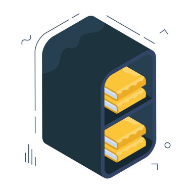 Kitap raflarının premimium indirme simgesi