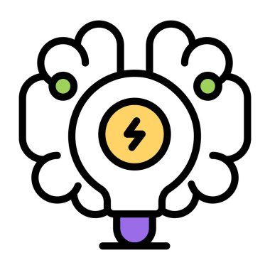 Beyin gücünün düz tasarım simgesi. 