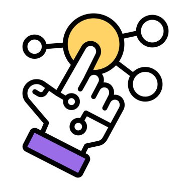 Conceptual flat design icon of interaction