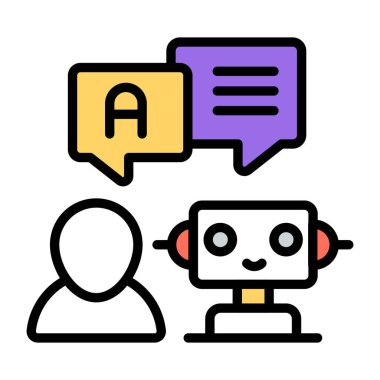 Robot sohbet simgesi, düzenlenebilir vektör 