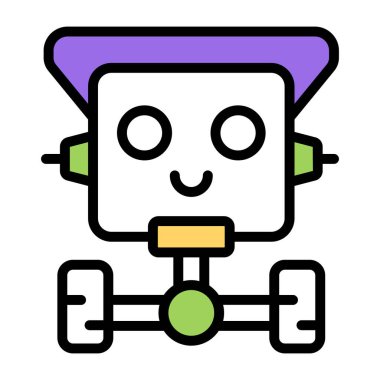 Beyaz arkaplanda izole edilmiş bir robot simgesi tasarımı 