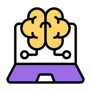 Çevrimiçi beynin modern tasarım simgesi