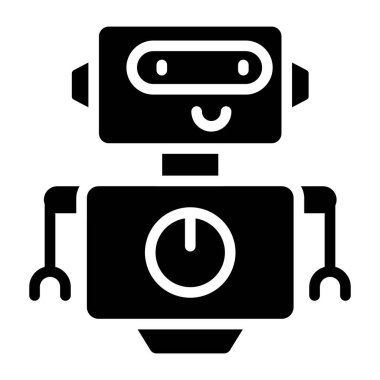 Beyaz arkaplanda izole edilmiş bir robot simgesi tasarımı 