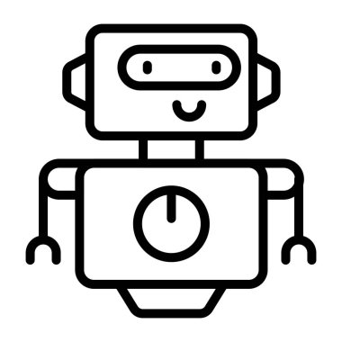 Beyaz arkaplanda izole edilmiş bir robot simgesi tasarımı 