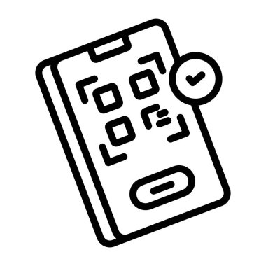 Mobil barkodun doğrusal tasarım simgesi 