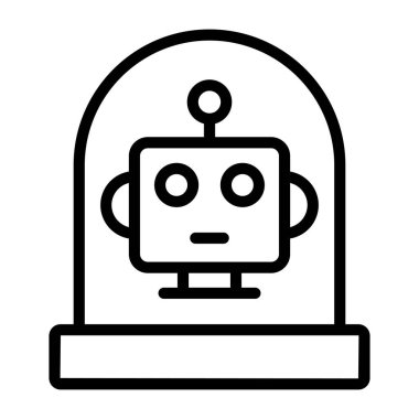 Beyaz arkaplanda izole edilmiş bir robot simgesi tasarımı 