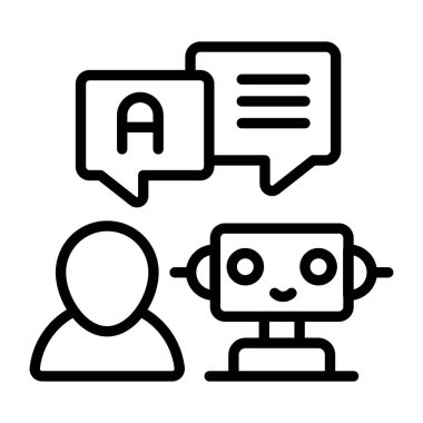 Robot sohbet simgesi, düzenlenebilir vektör 