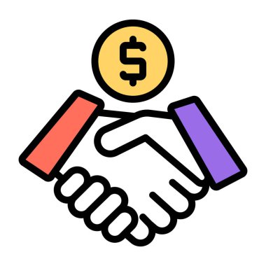 Anlaşmanın simge tasarımı, iş tokalaşması 