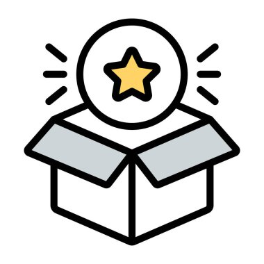 Yıldız kutusunun modern tasarım simgesi