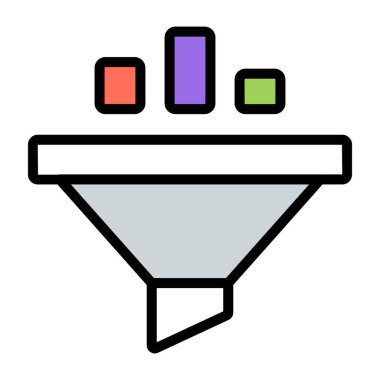 Veri filtrelemesinin yaratıcı tasarım simgesi 