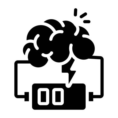 Beyin gücünün katı tasarım simgesi. 