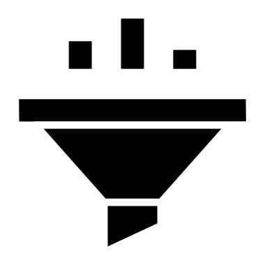 Veri filtrelemesinin yaratıcı tasarım simgesi 