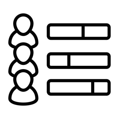 Beyaz arkaplanda izole edilmiş doğrusal tasarımda çalışan becerileri simgesi