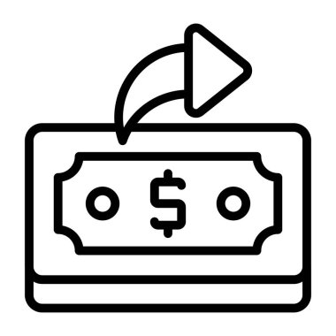 Kağıt paranın renkli tasarım simgesi